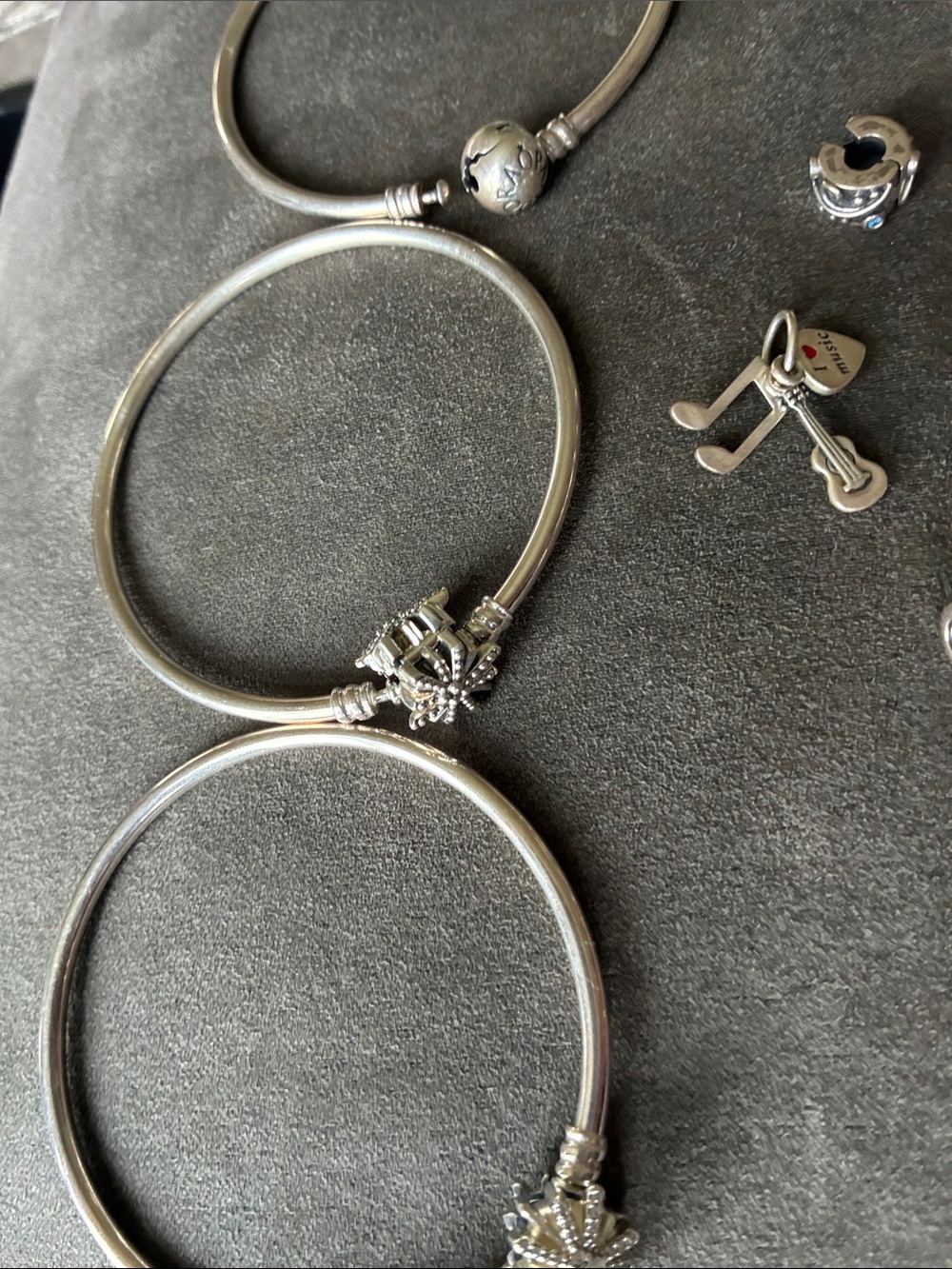 Pandora Sterling Silver Charm Bracelet Set with Assorted Charms - Picture 2 of 5